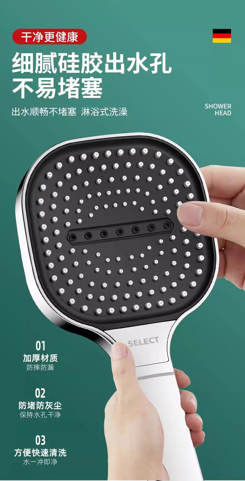 High Pressure Shower Head 13CM – 3 Modes, Massage Water Flow with Filter