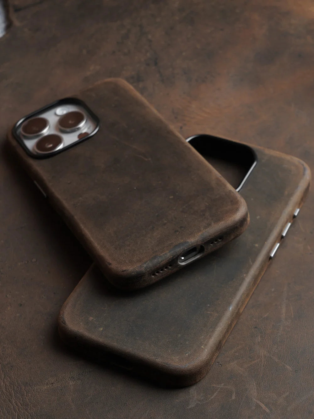 YMW Italian Crazy Horse Genuine Leather MagSafe Case for iPhone 15–17 Series