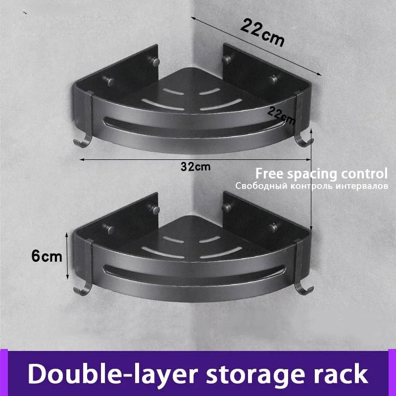 No-Drill Bathroom Shelf – Wall Corner Organizer for Shower & Storage