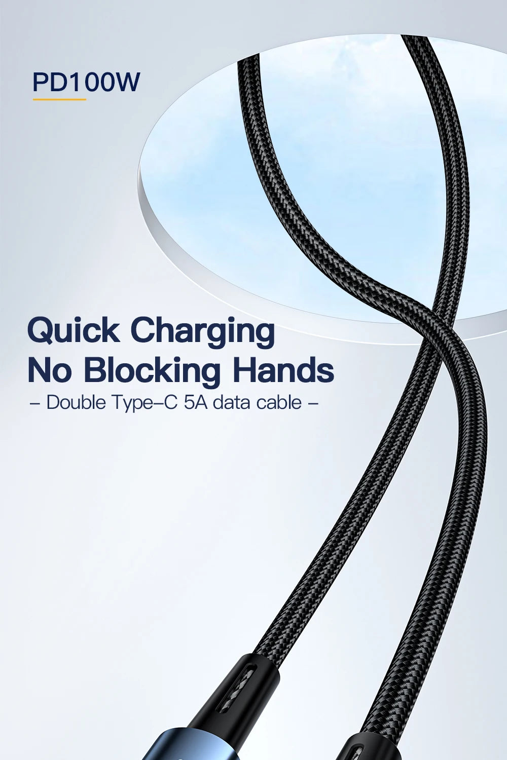 Essager 100W USB-C Cable – 90° Fast Charging & Data Wire