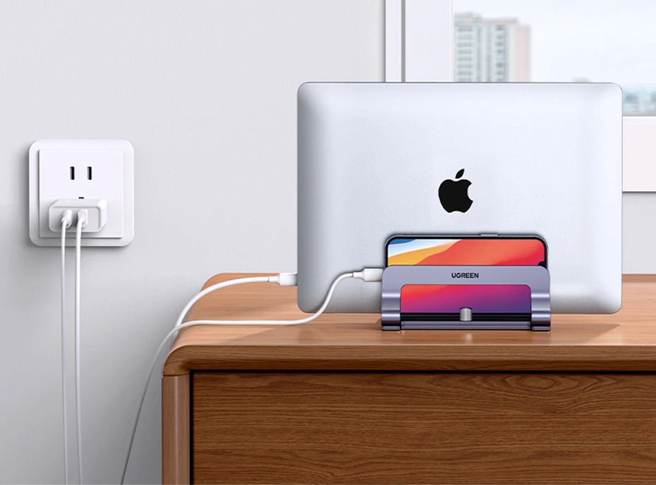 UGREEN Foldable Laptop Stand – Aluminum Vertical Holder for MacBook & PC