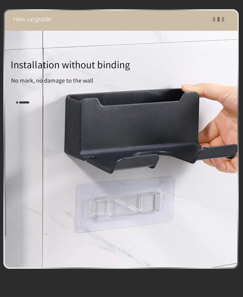 Wall-Mounted Hair Dryer Holder – Bathroom Organizer