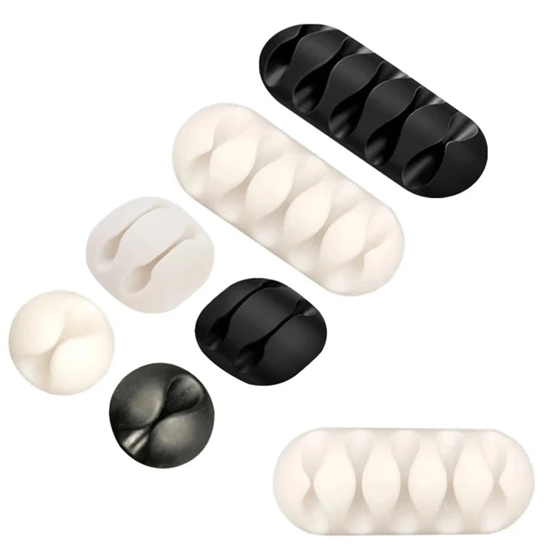 Silicone USB Cable Organizer Clip – Adhesive Cord Holder for Desk & Home