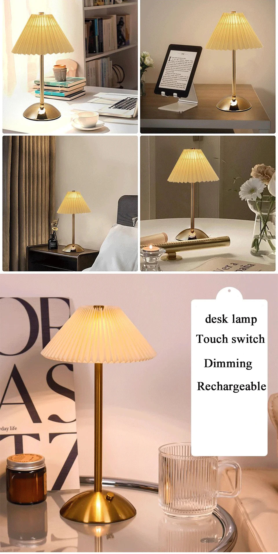 Atmosphere LED Table Lamp – USB Rechargeable Night Light for Bedroom