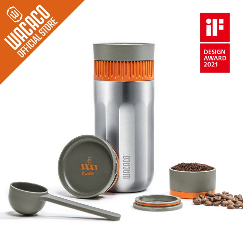 WACACO Pipamoka All-in-One Coffee Maker – Hand-Powered, Insulated & Pressure Brewer