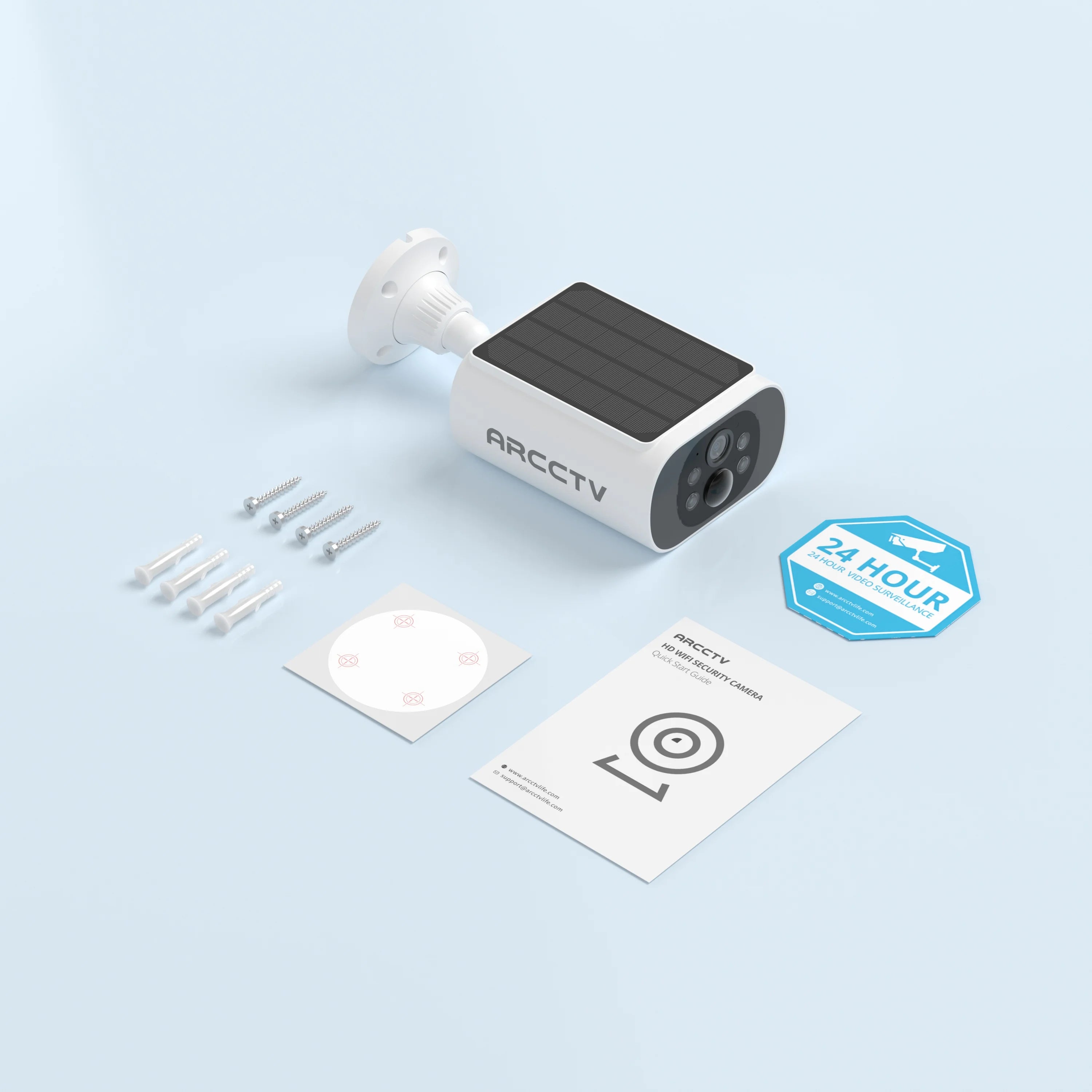 ARCCTV 2K Solar-Powered Wi-Fi Security Camera – Night Vision + Flash Alarm
