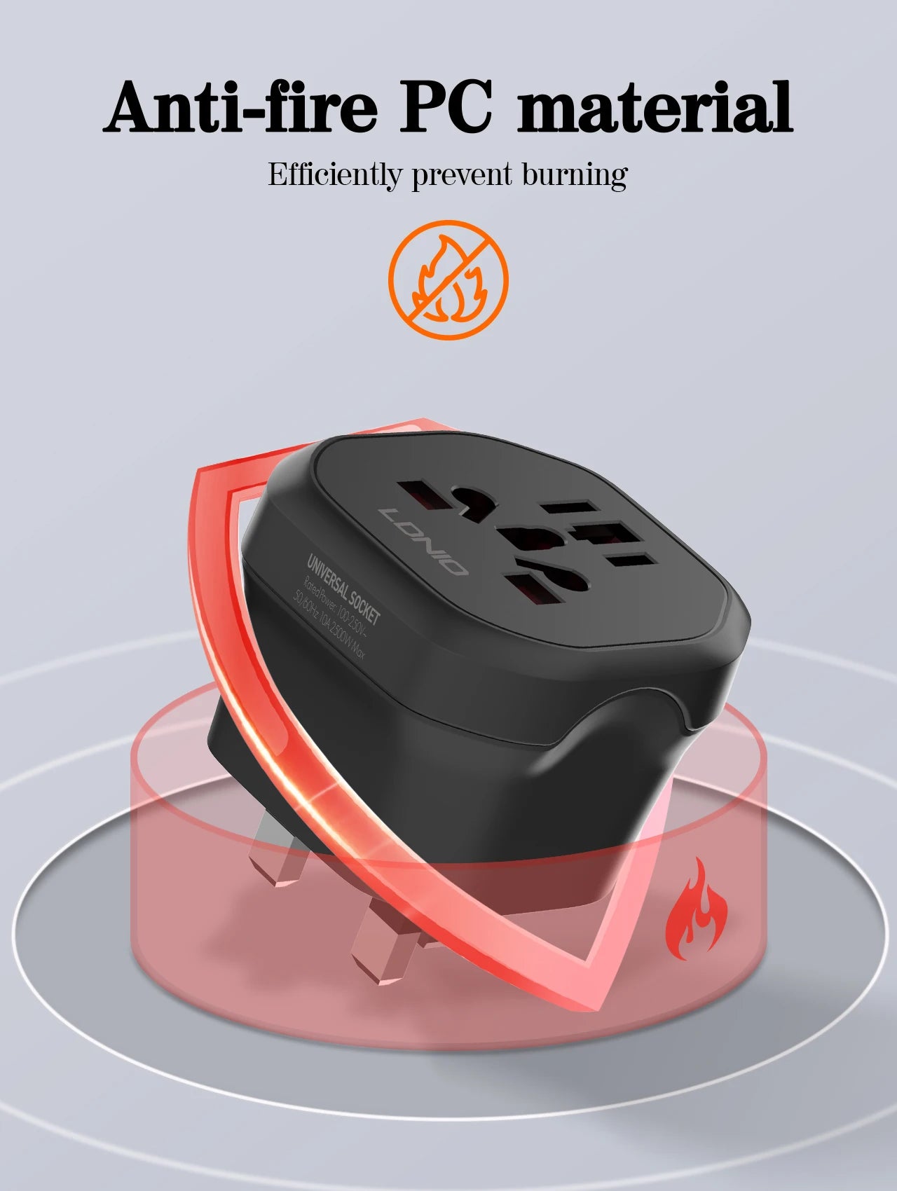 LDNIO Universal Travel Adapter – AU / UK / US / EU Plug Converter