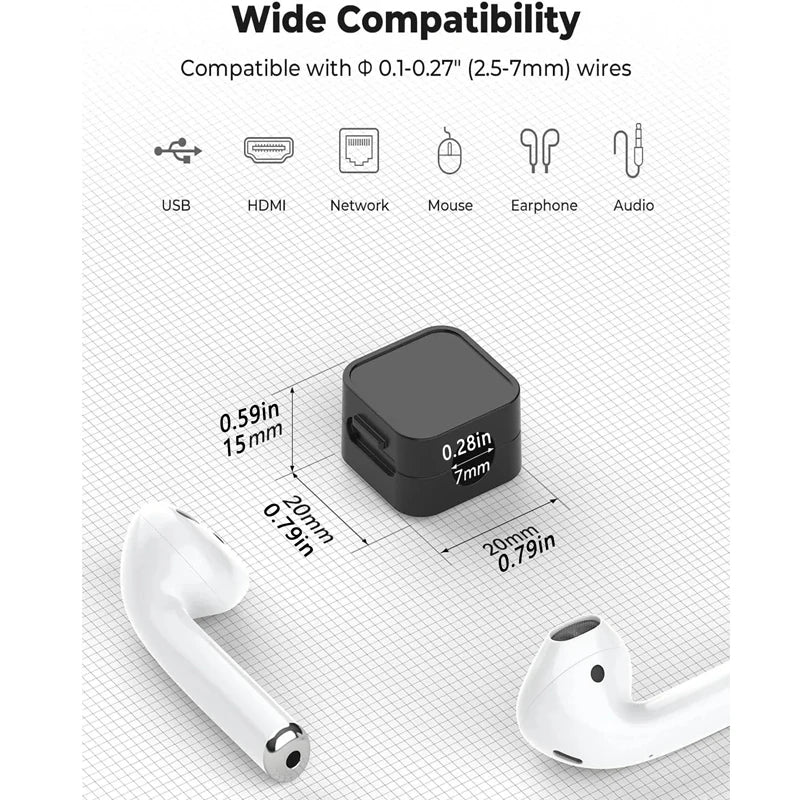 Magnetic Cable Clips – Adjustable Cord Holder for Desk, Wall & Car
