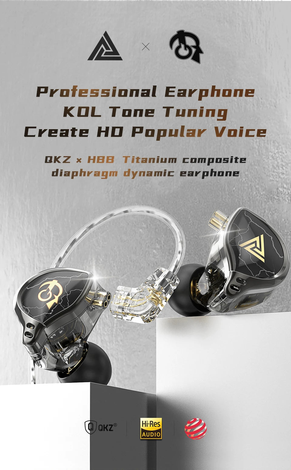 QKZ x HBB 10mm HiFi Earphones – Semi-Open Design