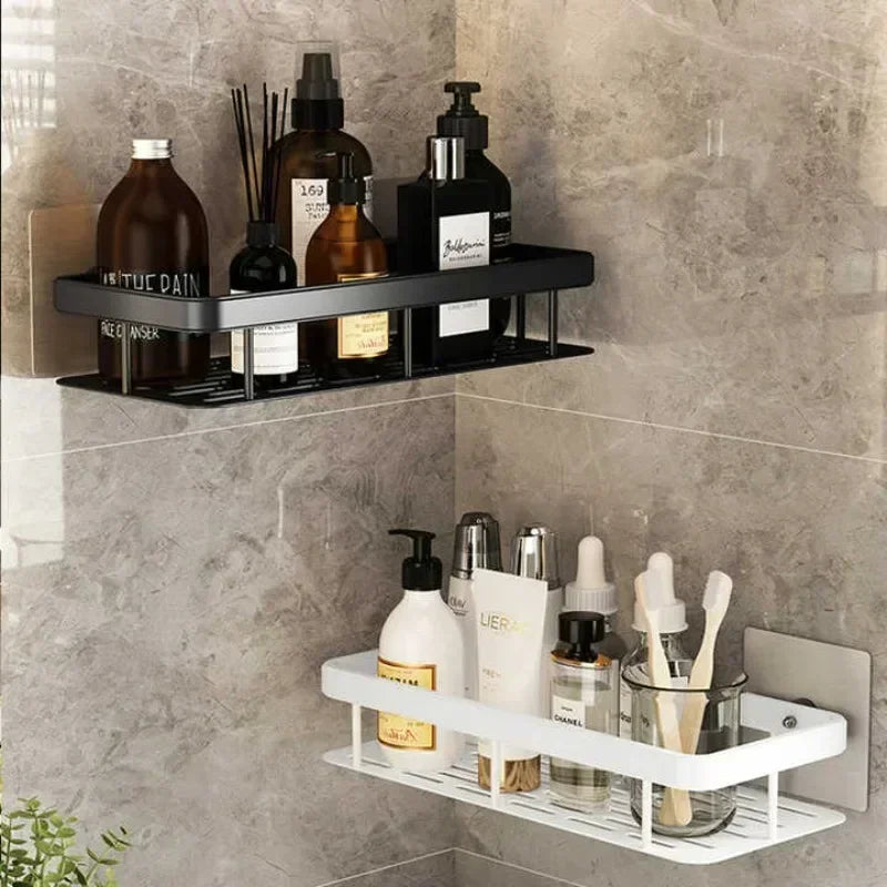 Aluminum No-Drill Shelf – Bathroom & Kitchen Wall Storage Organizer