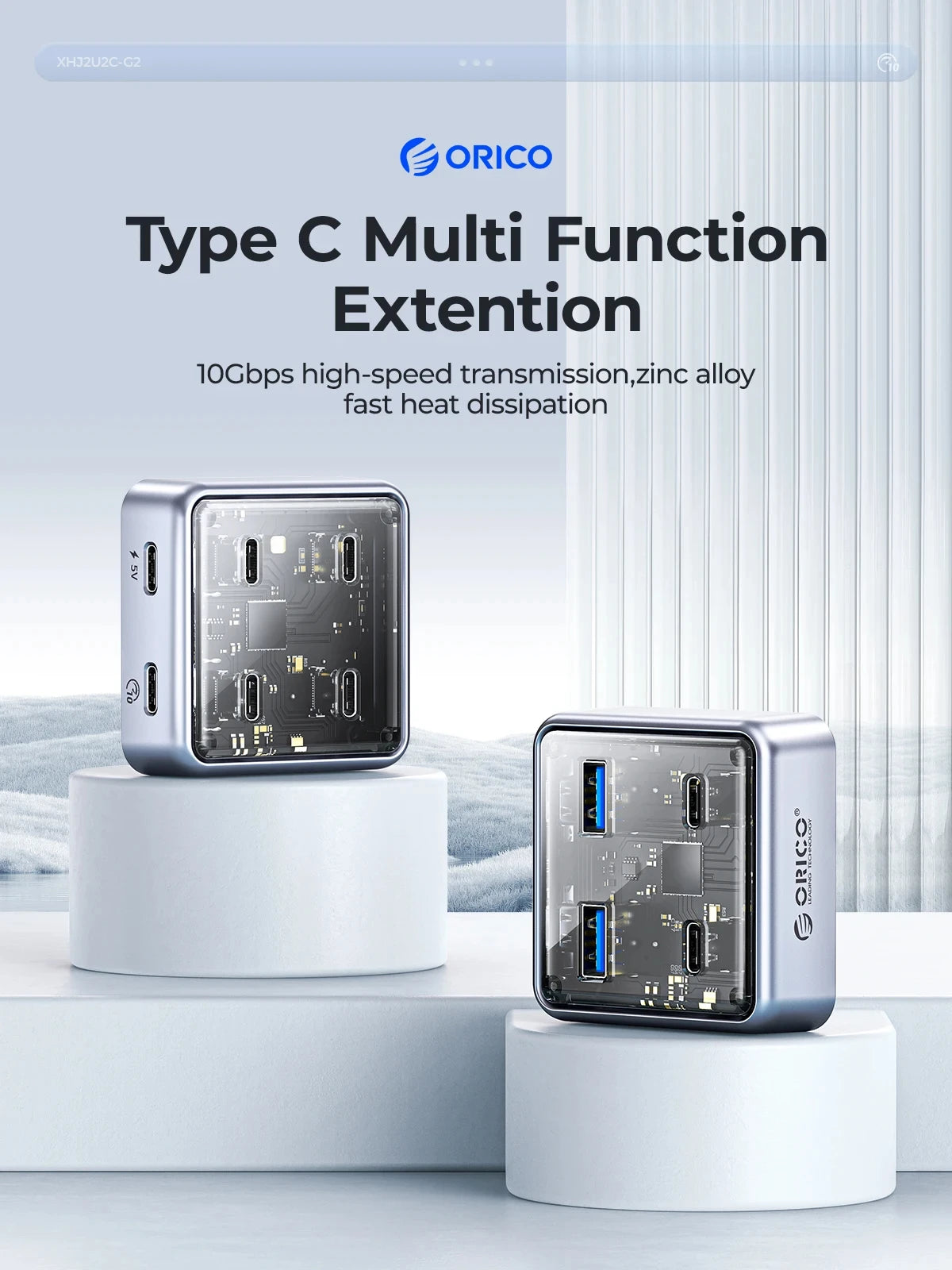 ORICO 10Gbps USB 3.2 Hub – 4-Port High-Speed Type-C Docking Station