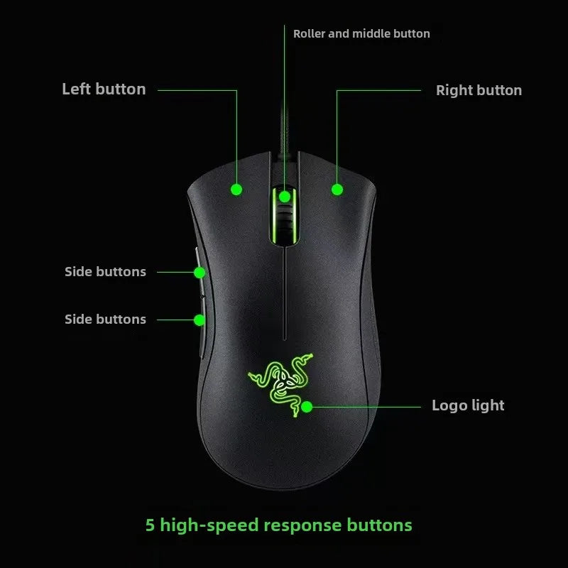 Razer DeathAdder Viper Wired Gaming Mouse – 6400 DPI, Standard Edition