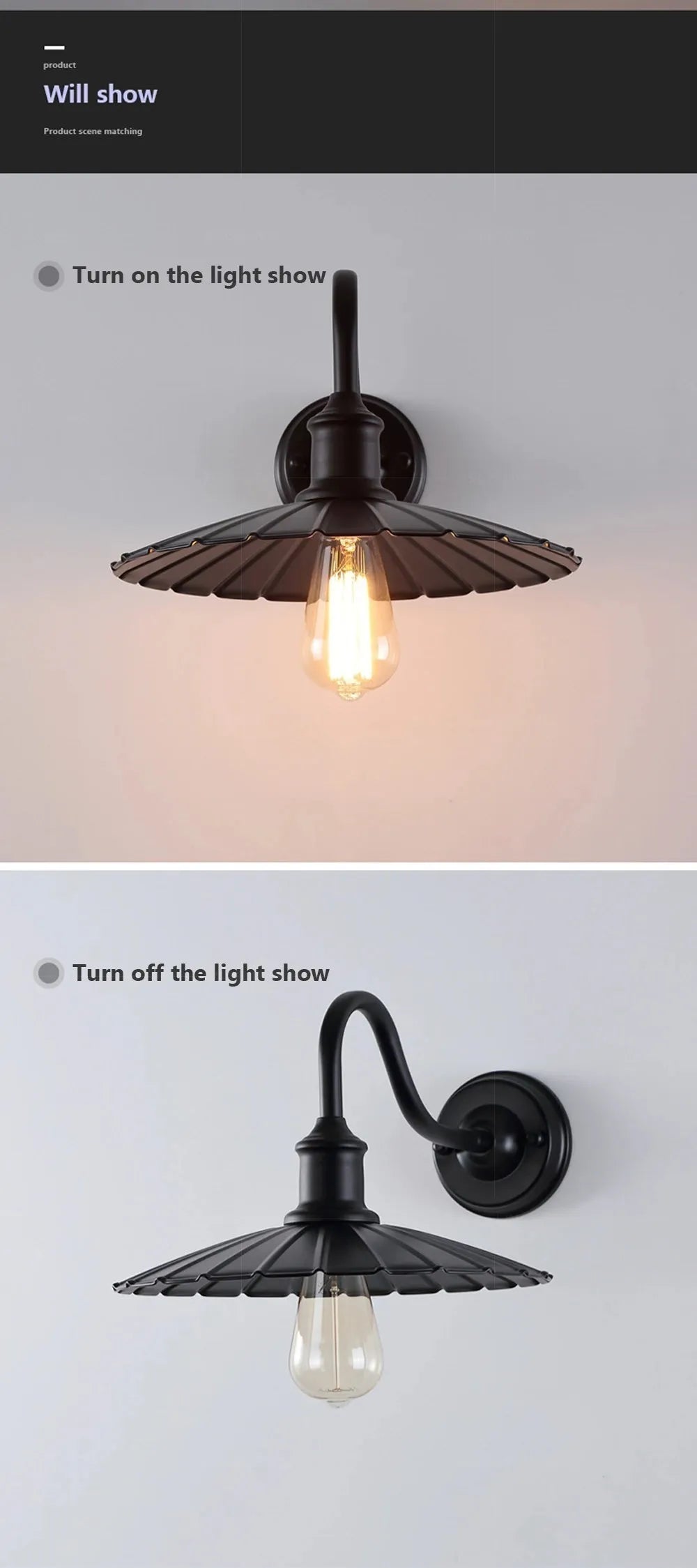 Retro LED Outdoor Wall Lamp – Waterproof, E27 Bulb Compatible