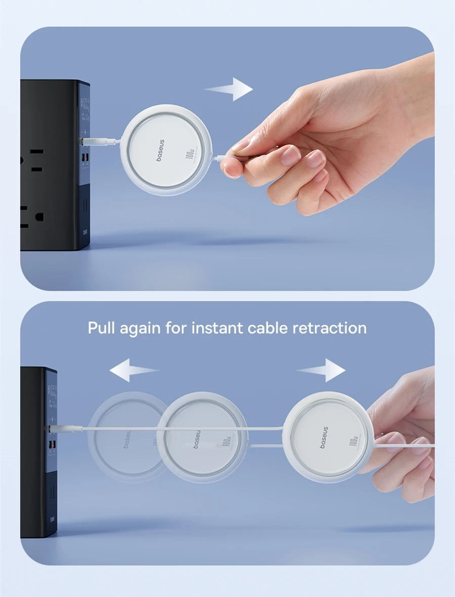 Baseus 100W Retractable USB-C Cable – Fast Charging