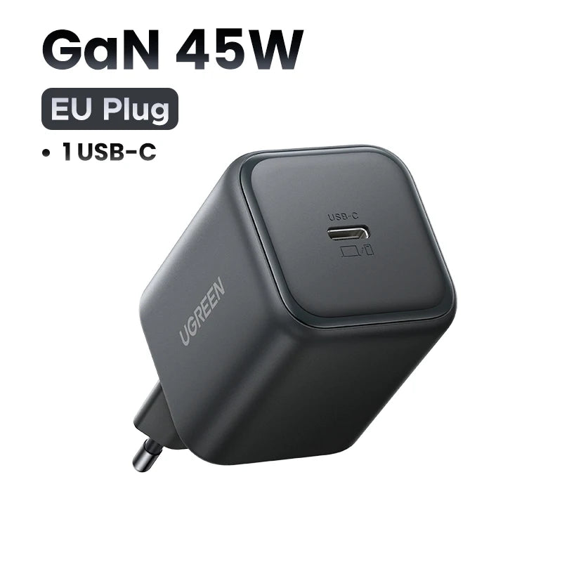 【EU Plug】UGREEN 45W/30W/25W/20W GaN Charger PD3.0 PPS QC3.0 USB C Fast Charger For iPhone 16 15 14 Pro Max Samsung S25 iPad Air