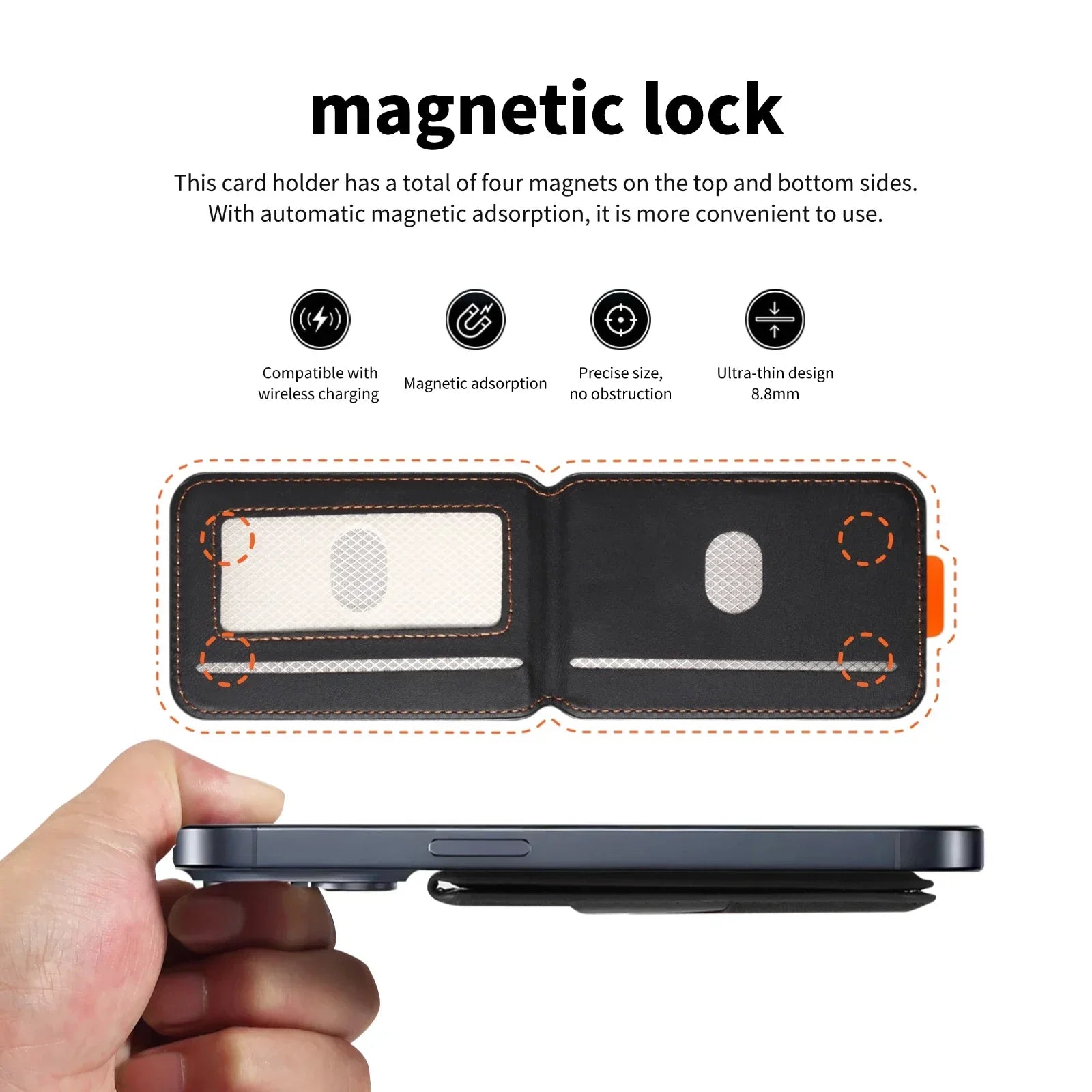 iPhone MagSafe Leather Card Holder – RFID Bank & ID Card Protector