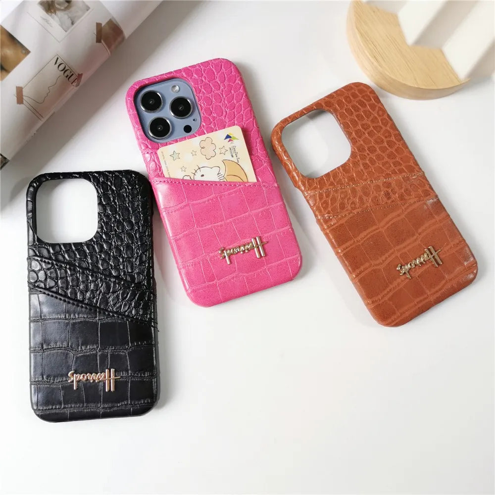 Luxury Business Lizard Skin Pattern Couple Hard Case For Iphone 17 16 14 15 11 12 13 Pro Max PU Leather Cover Fundas