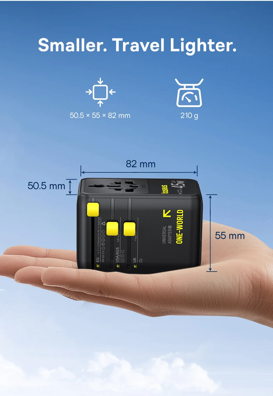Baseus 6-in-1 GaN Travel Charger – 45W/70W Universal Adapter