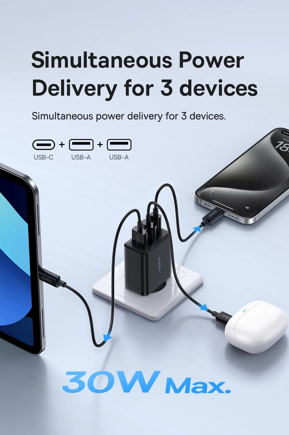 Baseus 30W USB-C Fast Charger – PD3.0