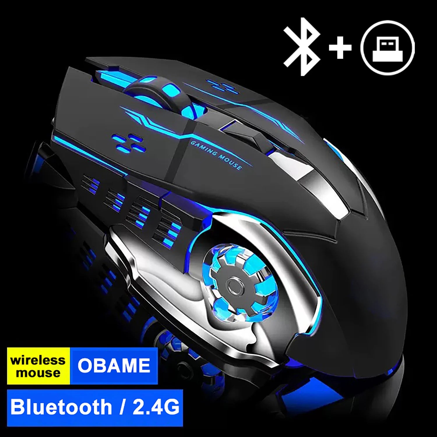 Wireless Rechargeable Mouse – Gaming Backlight, Bluetooth & USB for PC