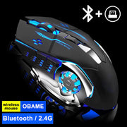 Wireless Rechargeable Mouse – Gaming Backlight, Bluetooth & USB for PC