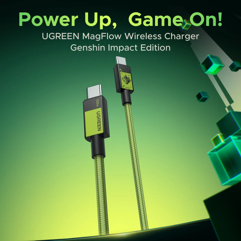 UGREEN Genshin Impact USB-C Cable – 100W Fast Charge for iPhone & Samsung