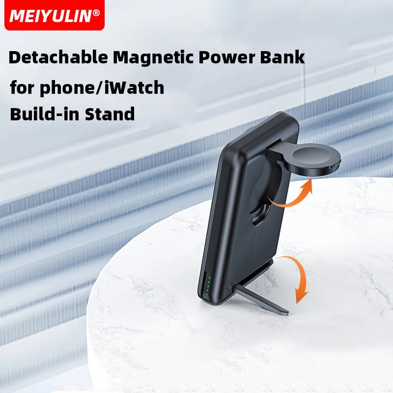 Portable 3-in-1 Wireless Charger – 10000mAh Power Bank for Apple Devices