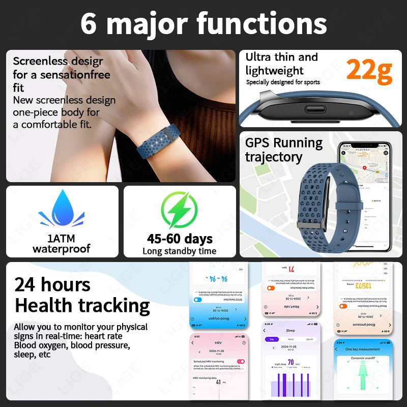 Smart Fitness Tracker Bracelet – Heart Rate & Pedometer