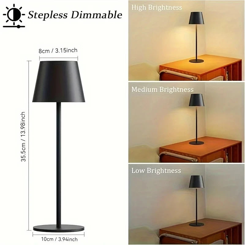 Rechargeable Desktop LED Lamp – Touch Control, Dimmable for Home & Hotel