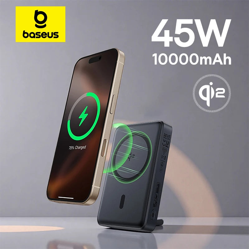 Baseus 45W Magnetic Power Bank – 10,000mAh with Kickstand