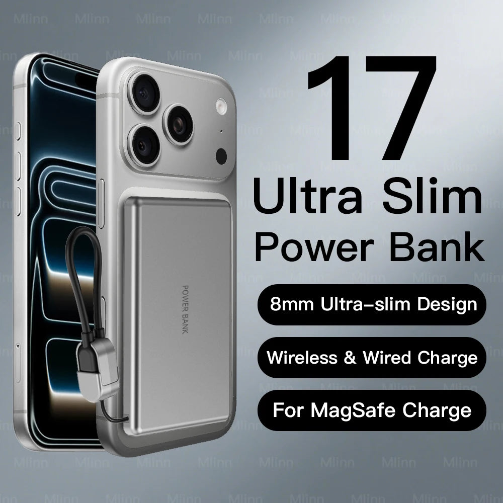 Ultra-Slim Magnetic Wireless Power Bank 10000mAh – 15W Fast Charging