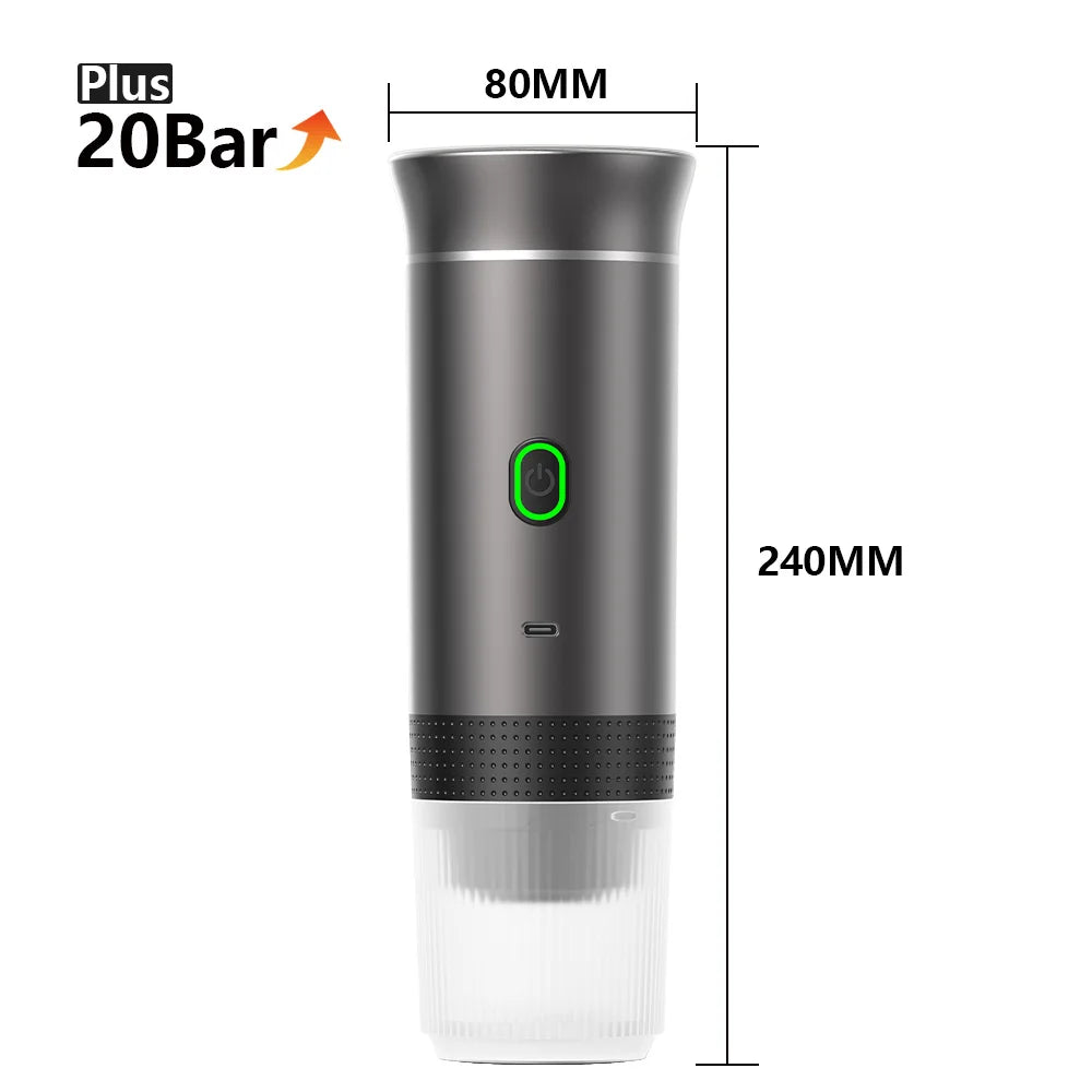 Wireless Portable Espresso Maker – 3-in-1 Coffee Machine for Travel & Camping