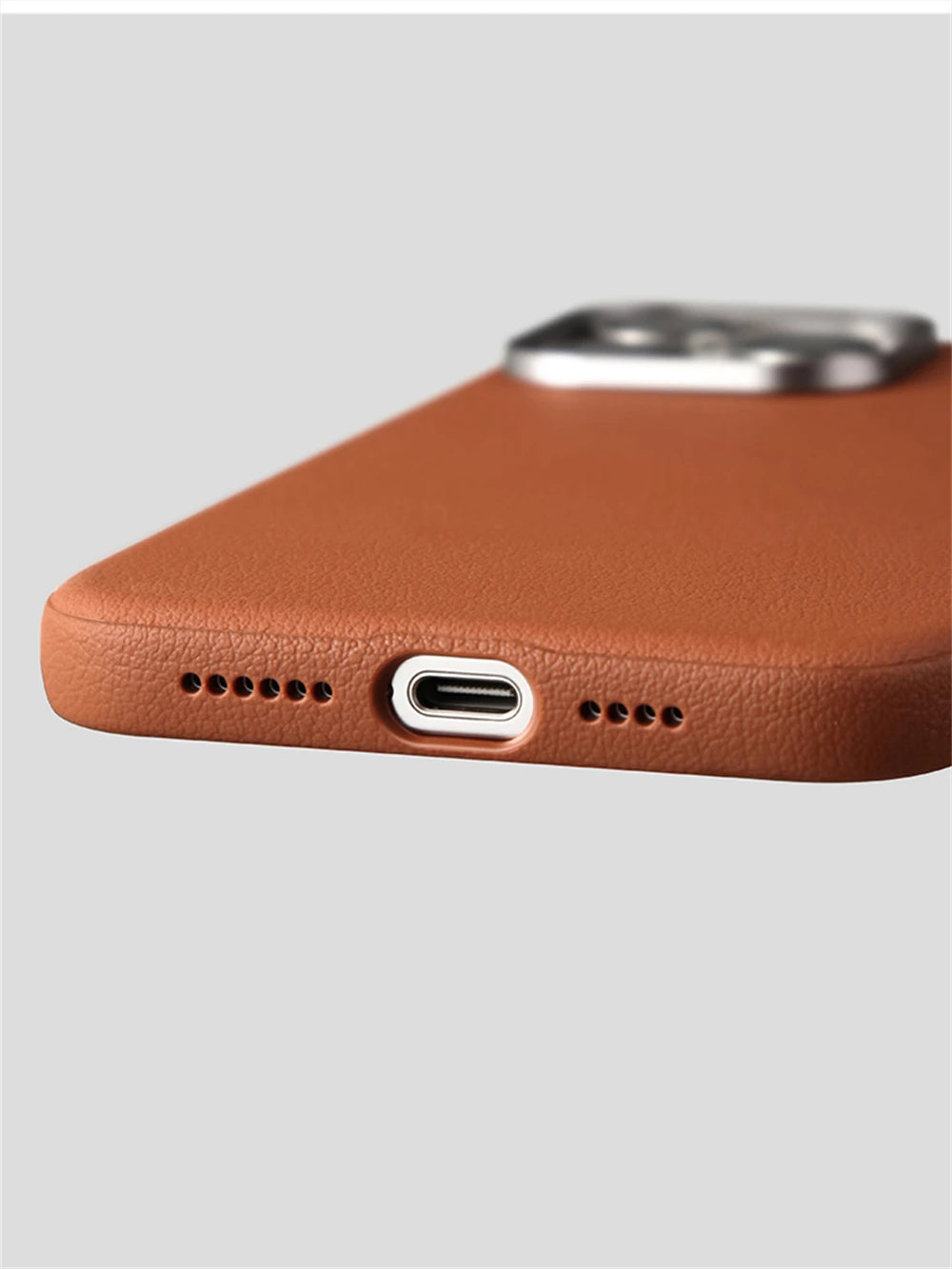 Luxury Business Metal Camera PU Leather Magnetic Case for iPhone 15–17 Series – MagSafe Wireless Protective Cover