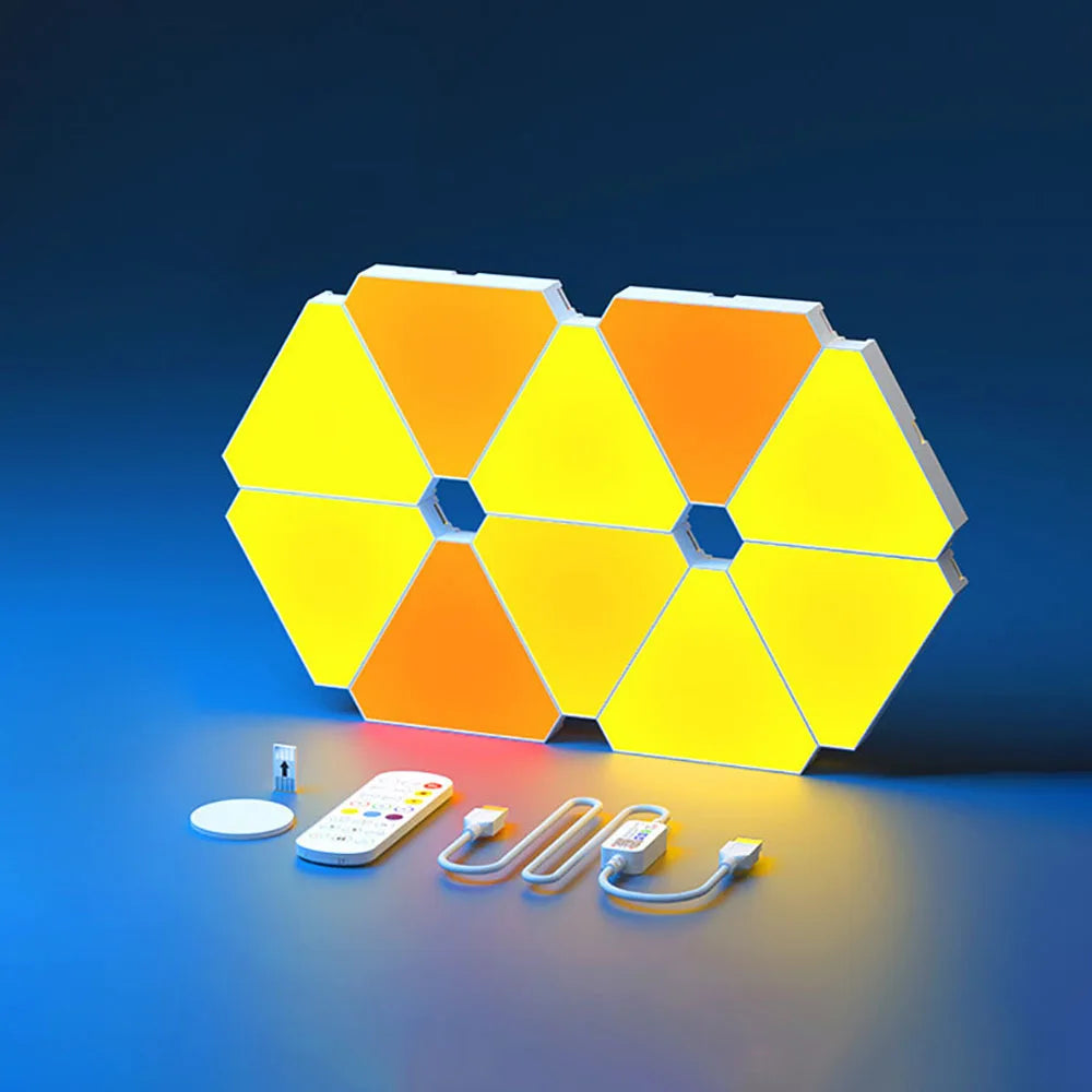 Smart RGB Triangle Wall Lamp – Bedroom, Office & Bedside Decor