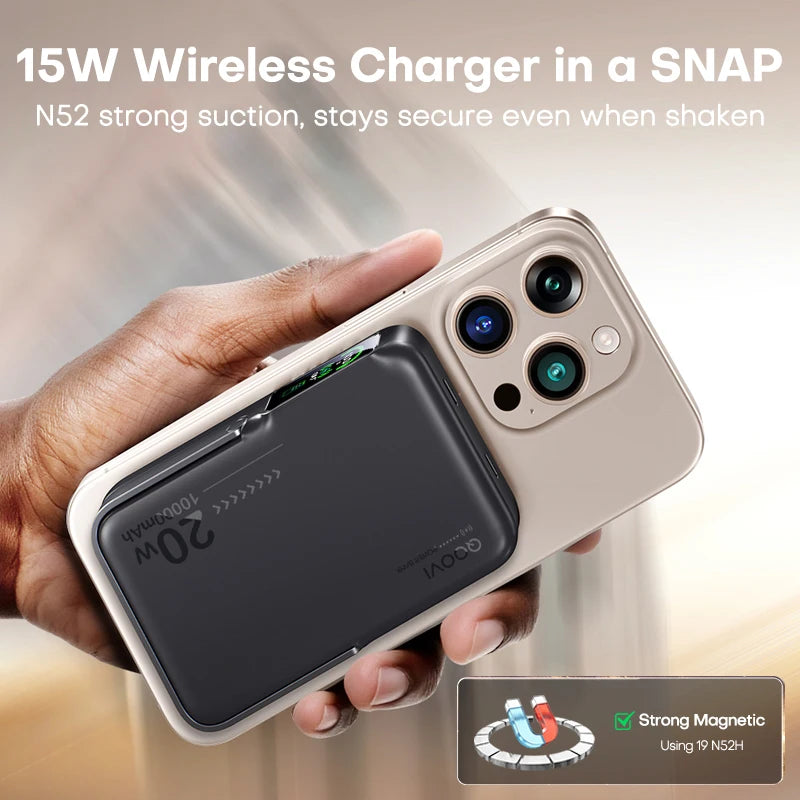 QOOVI Qi2 20W Wireless Power Bank 10000mAh