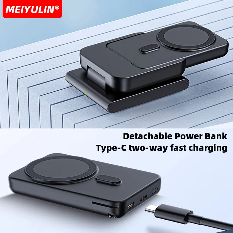 Portable 3-in-1 Wireless Charger – 10000mAh Power Bank for Apple Devices