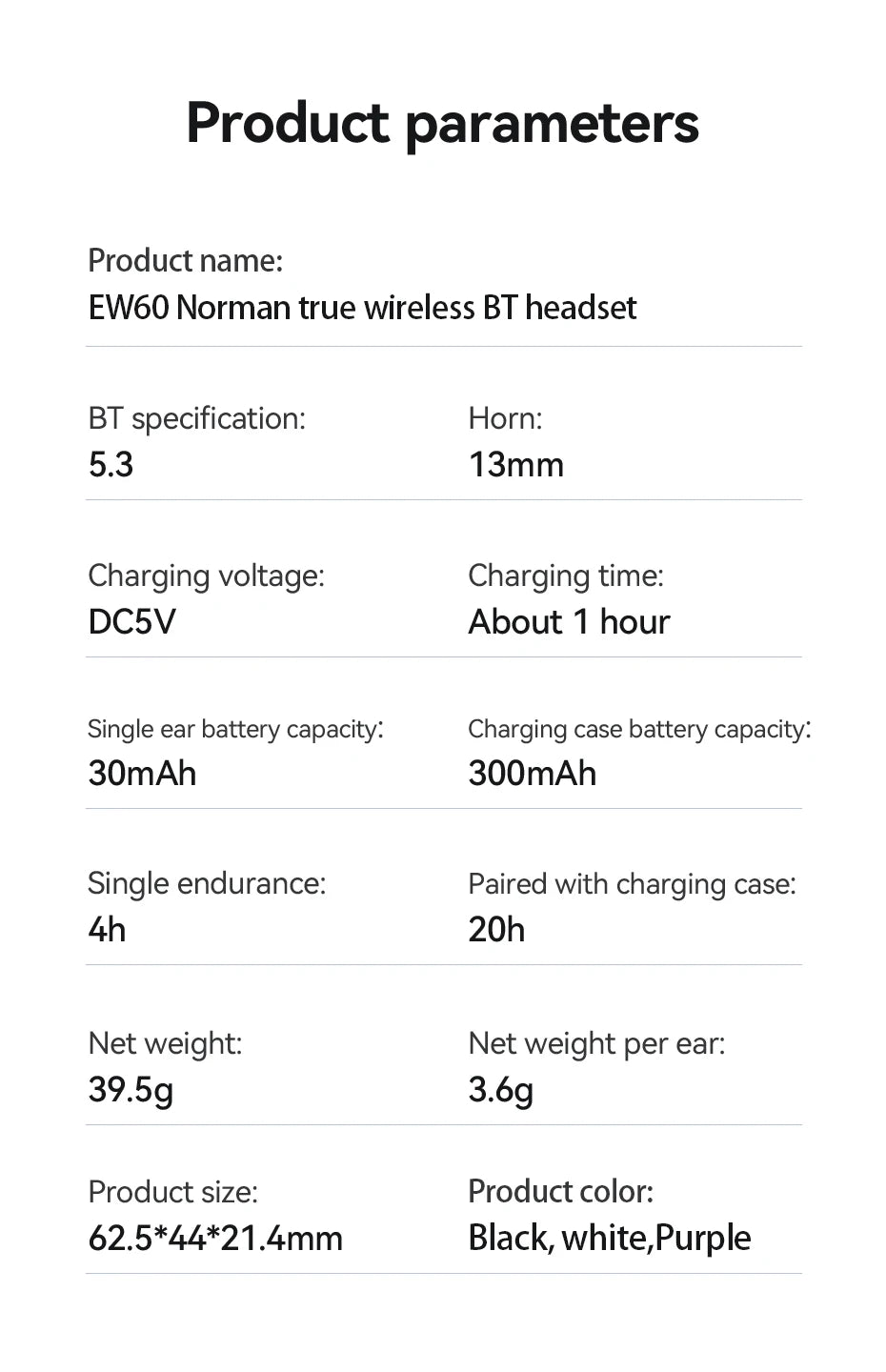 HOCO EW60 Bluetooth 5.0 Earbuds Wireless Hi-Res Audio Earphones Touch Control Waterproof Sports Headset with Mic for Running Fit
