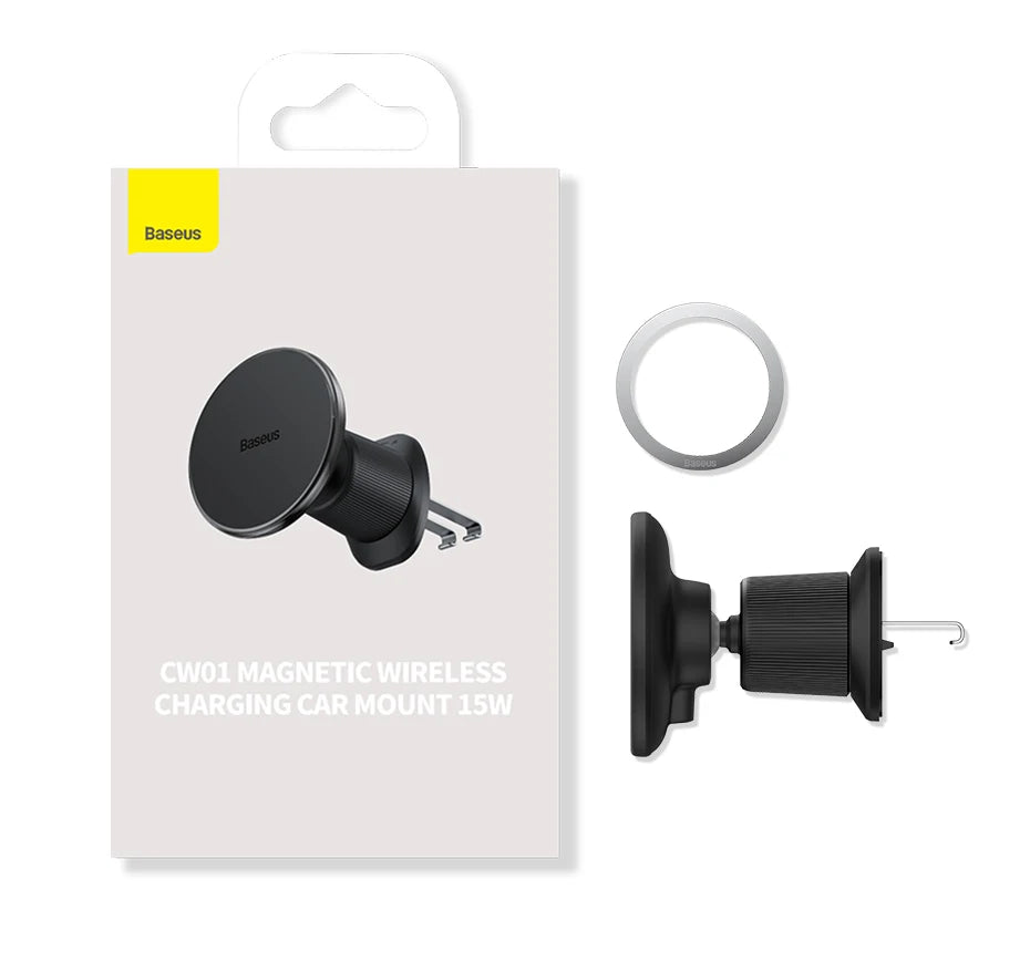 Baseus Magnetic Wireless Charger Car Phone Holder 15W Fast Charging Wireless Car Charger Holder For iPhone 16 15 14 13 Car Mount