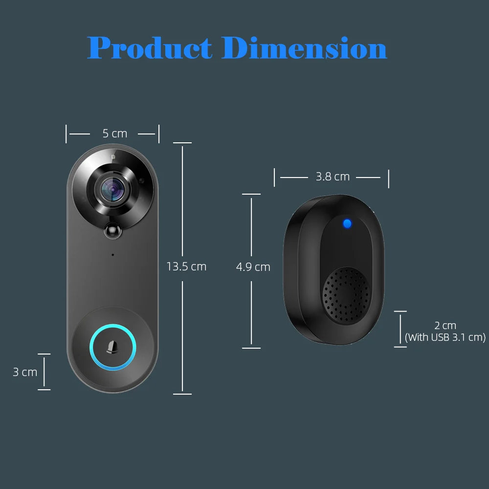 Smart 1080p Wi-Fi Video Doorbell – Motion Detect & Night Vision