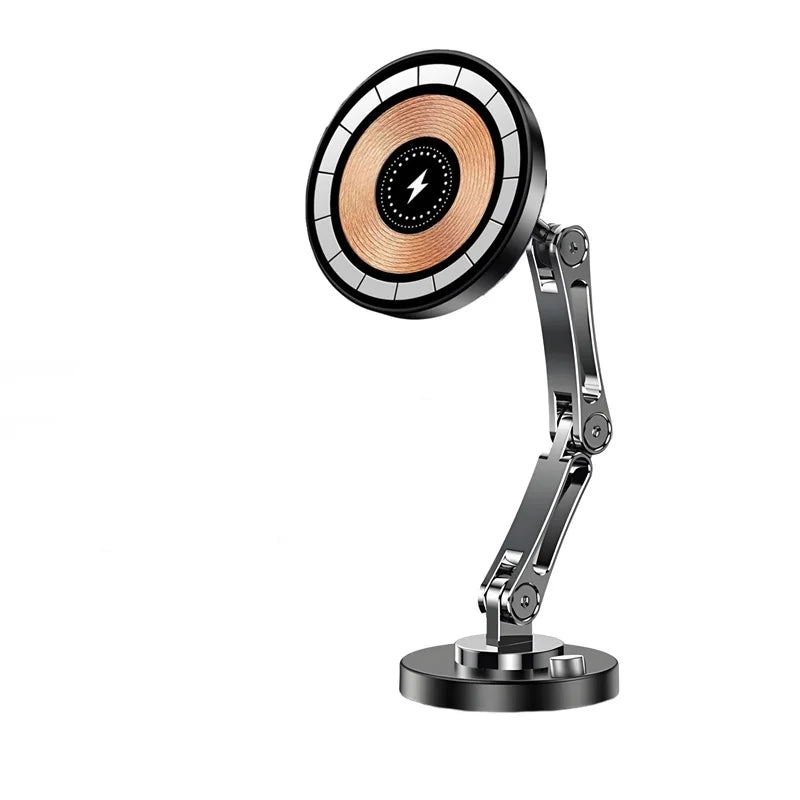 Magnetic Car Charger Holder – 15W Wireless Fast Charge