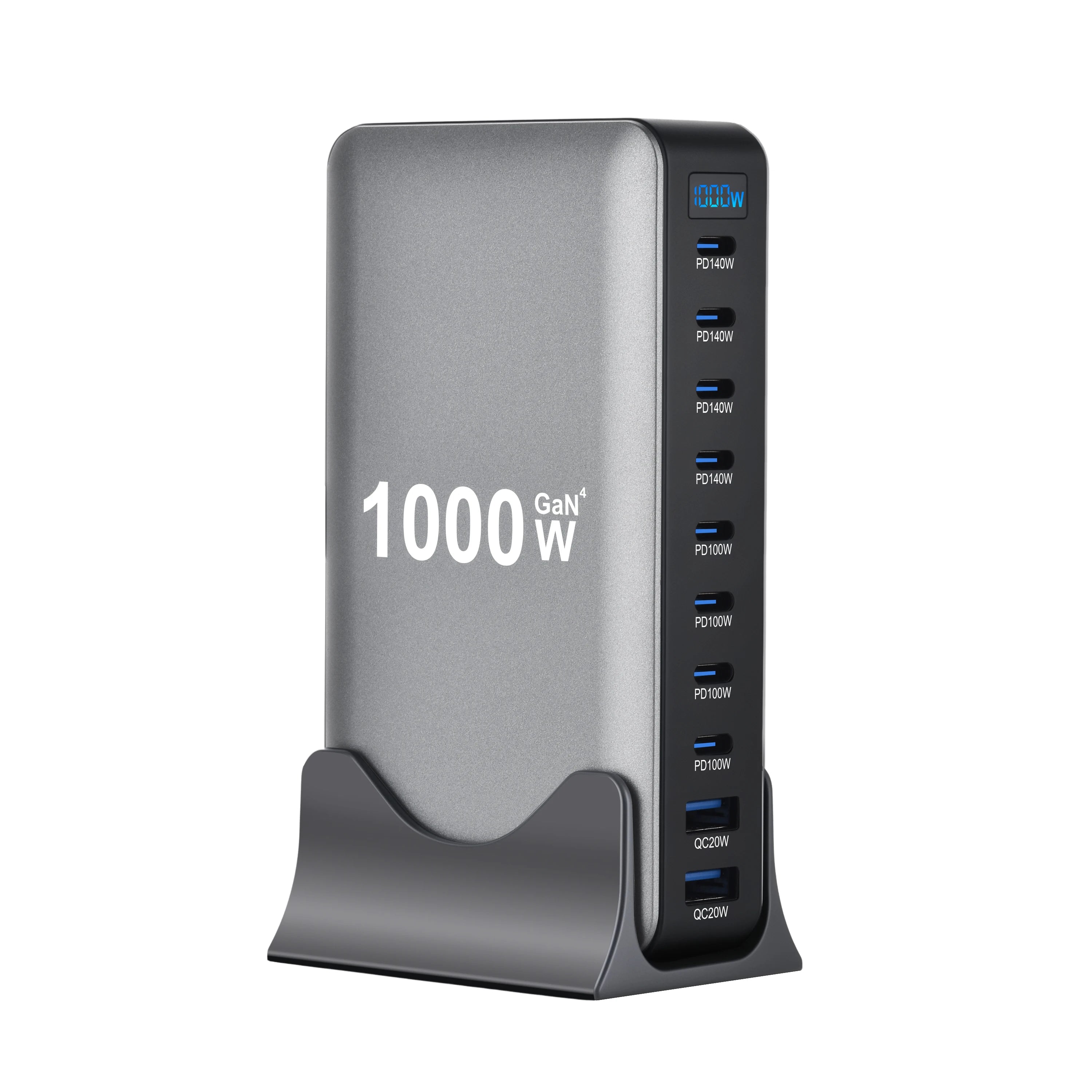 10-Port GaN Desktop Charger – Fast PD Charging for Laptop & Phone