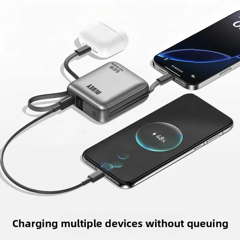 66W 100000mAh Power Bank Fast Charging PD 22W Portable Mini PowerBank for iPhone 17 16 15 Xiaomi External Battery Charger