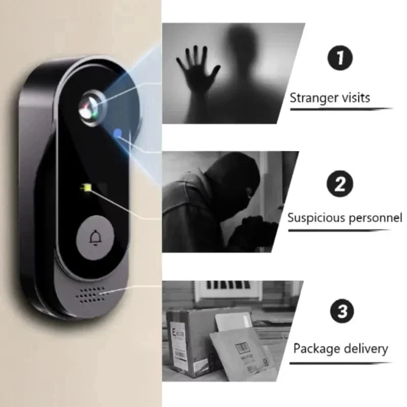 Smart Wi-Fi Camera Doorbell – HD Video Intercom & Night Vision