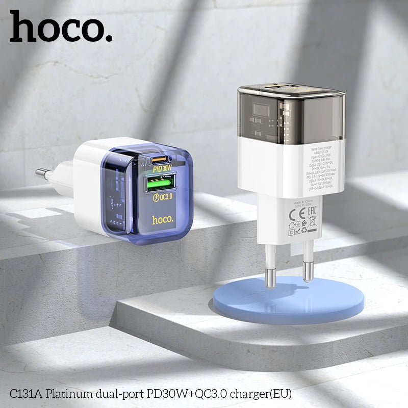 30W USB-C Charger HOCO C131A – Dual Port Quick Charge