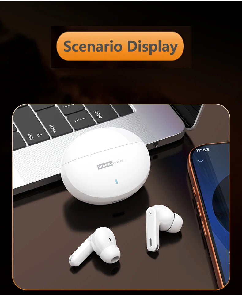 Lenovo LE253 Wireless Earbuds – Bluetooth 6.0, ANC Noise Reduction & HiFi Stereo Sound