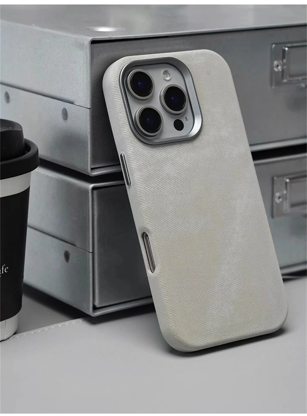Luxury Fiber Leather Magnetic Shockproof Case – iPhone 15–17 Series