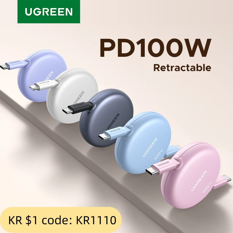 UGREEN USB-C PD Cable – Retractable Fast Charging for iPhone