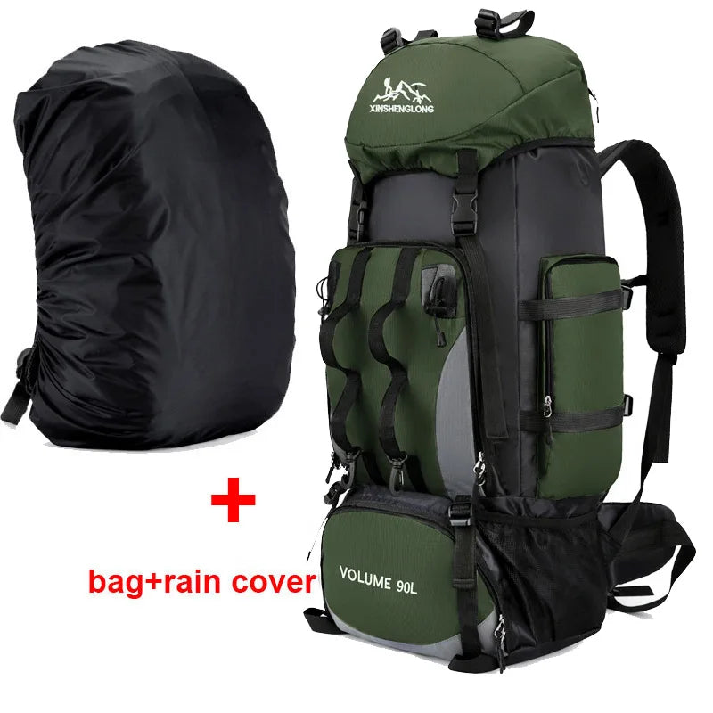 90L Waterproof Hiking Backpack – Large Capacity Camping & Trekking Bag