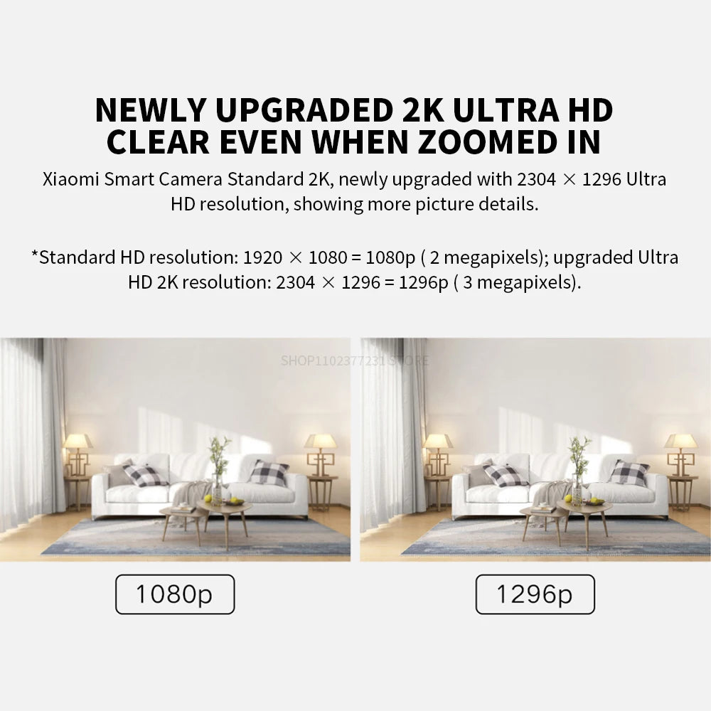 Xiaomi Indoor WiFi Security Camera – 2K HD, WiFi, Night Vision, Magnetic Base