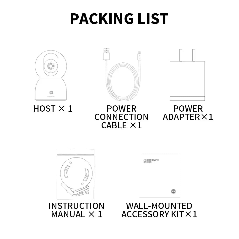 Xiaomi Smart Camera C700 8MP 4K Ultra HD Indoor WiFi 6 AI Human Detection Baby Cry Alert 2-WayTalk Night Vision Mi Home Security